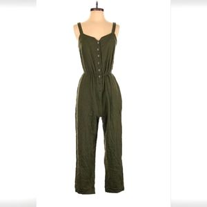 Modcloth army green sleeveless jumpsuit size medium